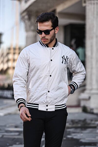 comstar Men's Printed Snap-On Ecru College Windbreaker & Raincoat