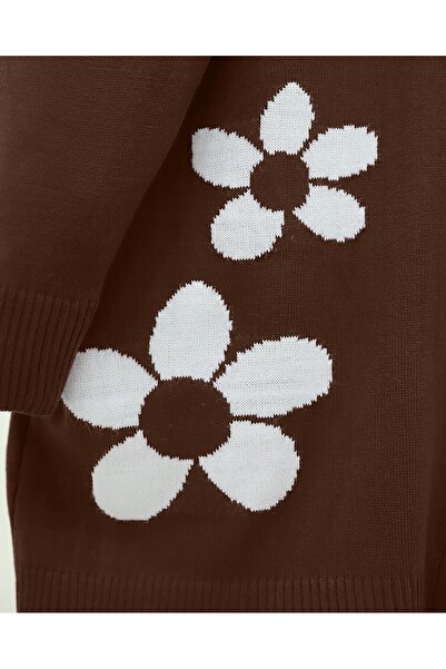 Modamorfo Daisy Patterned Buttoned Cardigan - Brown