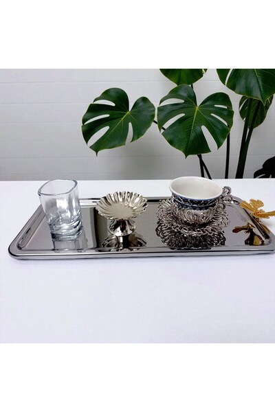 E orient Coffee Presentation Set – Coffee Cup, Water Glass, Turkish Delight Bowl and Tray - Damat Coffee Set