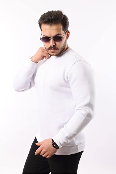 comstar Чоловічий оверсайз базовий бавовняний зимовий білий широкий світшот