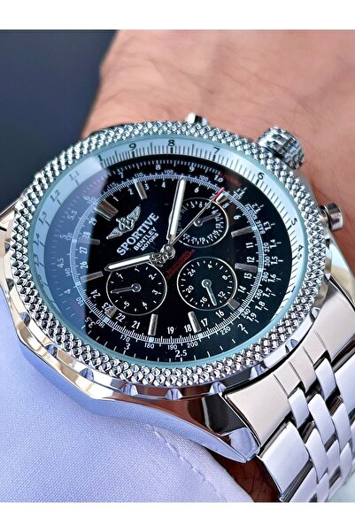 Sportive Phosphorescent Scorpion Yelkovan Silver Color Black Dial Steel Band Case Men's Wristwatch