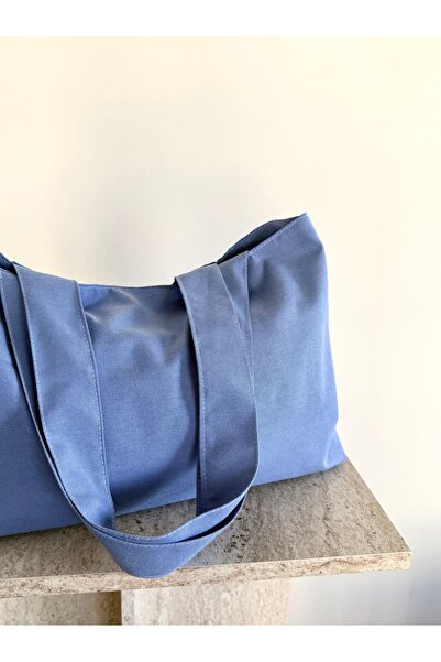 LUNAFEL Blue Canvas Handbag - Waterproof Fabric - Tote Cloth Handbag and Shoulder Bag