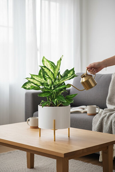 EVSTYLE GOLD AYAKLI DEKORATİF METAL SAKSI