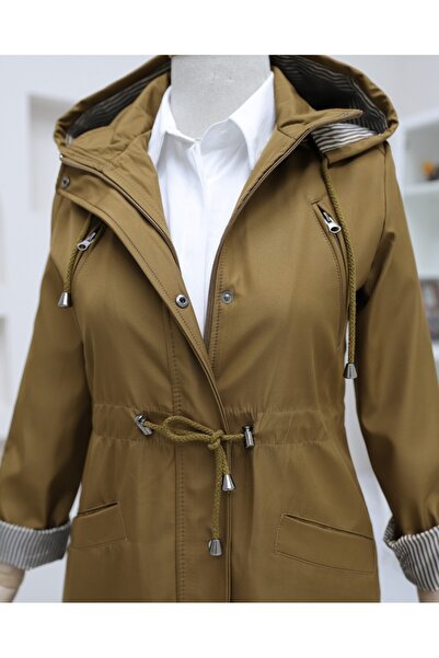 Modamorfo Trenckot s kapucí na zip -Tan