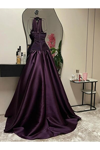 ADORA Mikado evening dress with a chiffon bodice