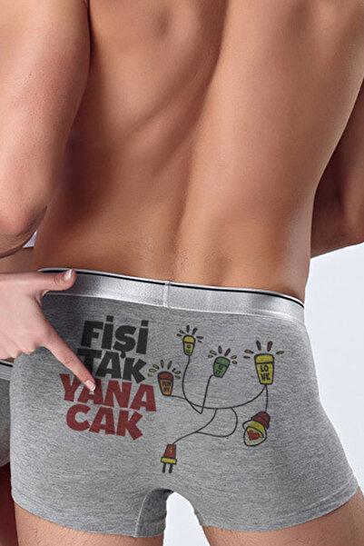 modacix Erkek Komik Baksır Ucunu Fişe Tak Yanacak - Erkek Için Eğlenceli Komik Hediye Iç Giyim Boxer