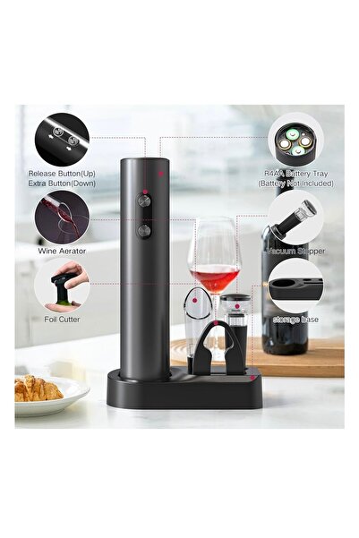 Cutyshoes Black Set of 5 Electric Wine Openers