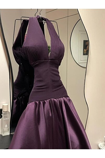 ADORA Mikado evening dress with a chiffon bodice