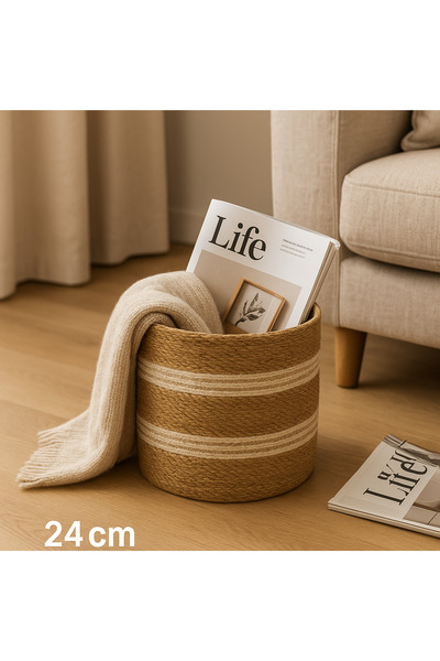 sever ithalat Çizgili Dekoratif Saksı Sepeti – Bitki & Saksı Kılıfı-6 Farklı ...