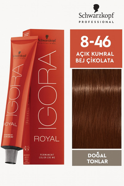 Igora Royal 8-46 Açık Kumral-bej Çikolata Yeni Ambalaj Kırmızı Kutuda