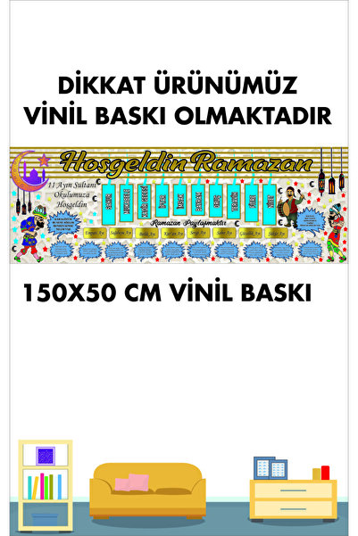 Göktuğ Hediyelik Ramazan Okul ve Kreşler İçin 150X50 cm Vinil Baskı