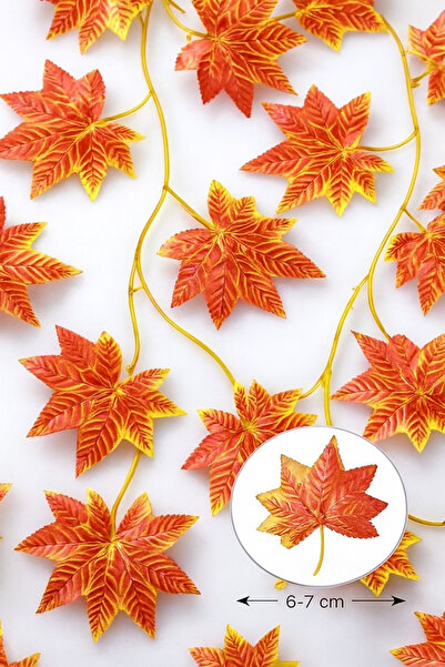 etxShop Dekoratif Sonbahar Yapraklı Yapay Ledsiz 230 Cm Sarmaşık