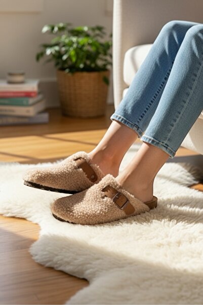 LAND OF CORK LC Natural Cork Sole Arch Supported Unisex Anatomical Real Fur Slippers