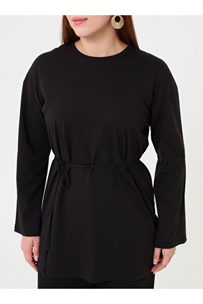 ALİA Zippered Plus Size Tunic - Black -