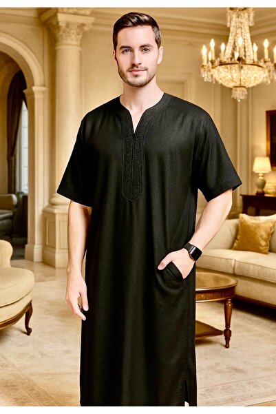 ALFASSIYAH قميص رجالي، ثوب نوم، ثوب مغربي، راحة هدايا رجالية فاخرة ثوب بيت للراحة قميص مغربي، ثوب سبعة للرجال