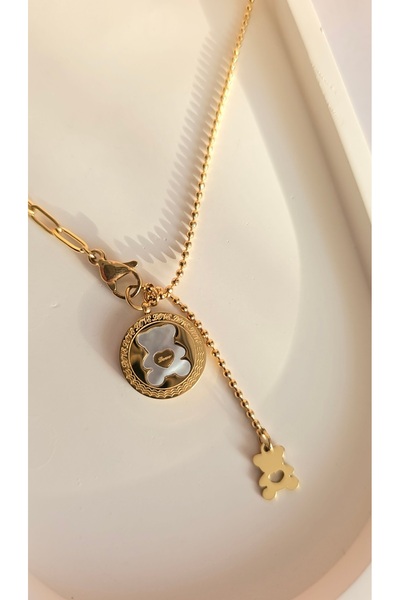 MİLUNXTE قلادة نسائية على شكل دمية دب من الفولاذ - هدية رومانسية وذات معنى - ...