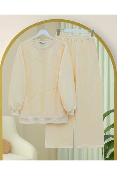 Modamorfo Two Thread Cotton Pants Suit - Beige