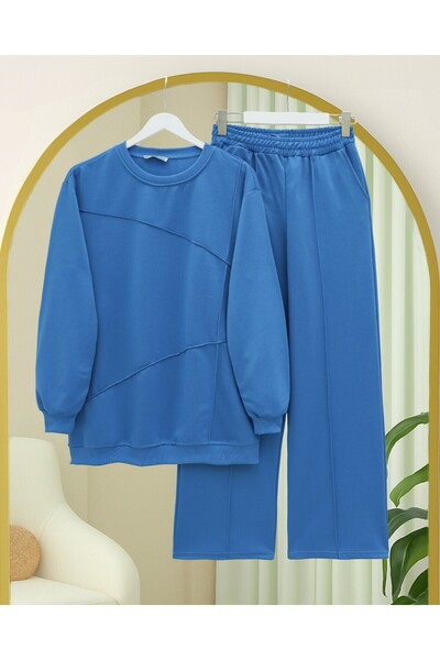 Modamorfo Two-Thread Cotton Pants Suit - Blue