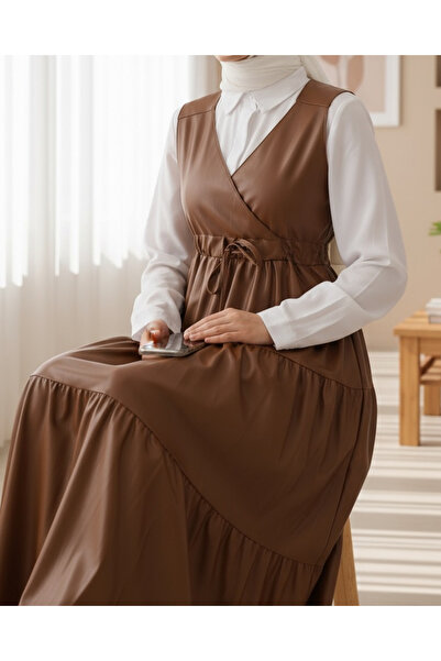 Modamorfo Kožený tunel s nulovým rukávem, šněrovací vesta - opálení