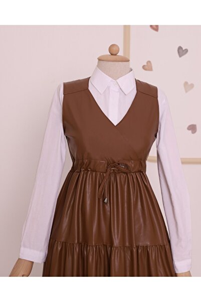 Modamorfo Kožený tunel s nulovým rukávem, šněrovací vesta - opálení