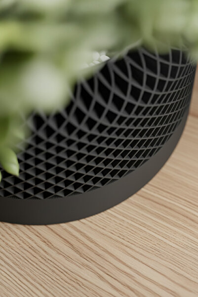 OEM Tall decorative pot with mesh design – Midnight Onyx color