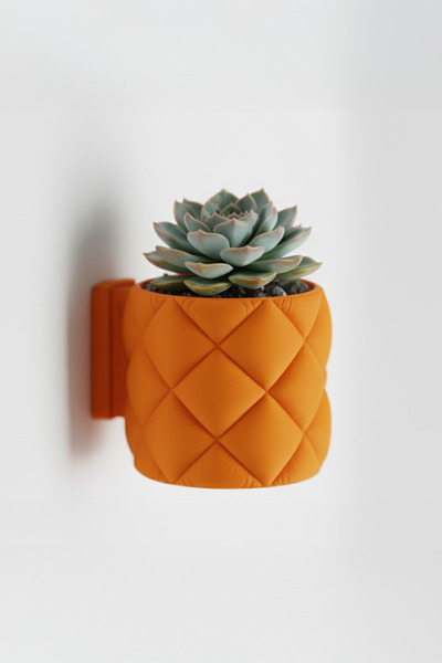 OEM Exclusive wall planter – Quilted Elegance design, Amber Glow color