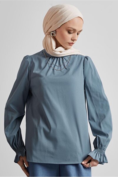 Alvina بلوزة بأكمام مطاطية 45341