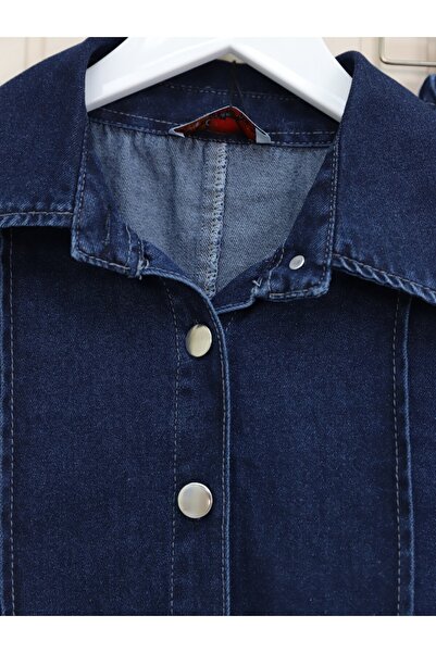 Modamorfo Flounce Hem Buttoned Jacket Denim Suit -K.Laci
