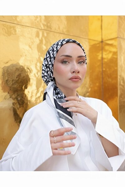 ŞALCIEŞARP Eșarfă din mătase Twil importată neagră