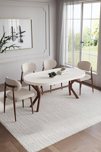 BY ORHAN GÜZEL BOHEM POLO MUTFAK MASASI 4 KİŞİLİK AHŞAP GÖRÜNÜMLÜ METAL