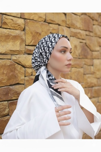 ŞALCIEŞARP Eșarfă din mătase Twil importată neagră