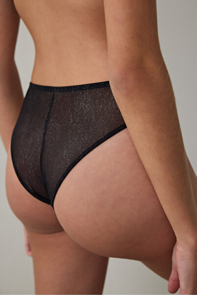 Penti Silver Anthracite Shinny Brazilian Panties