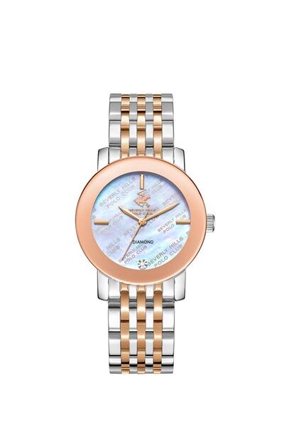 Beverly Hills Polo Club BEVERLY HILLS POLO CLUB BP3670C.520 Women Analog Display Watch & Metal Strap Silver/Rose Gold