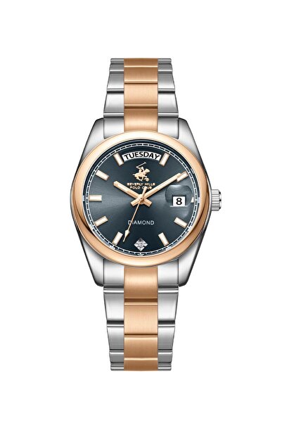 Beverly Hills Polo Club ساعة بيفرلي هيلز بولو كلوب النسائية بمينا زرقاء داكنة - BP3709X.590