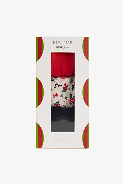 Penti Multi-Colored Happy Deers 3-Piece Slip Panties