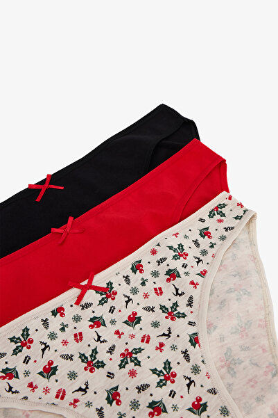 Penti Multi-Colored Happy Deers 3-Piece Slip Panties