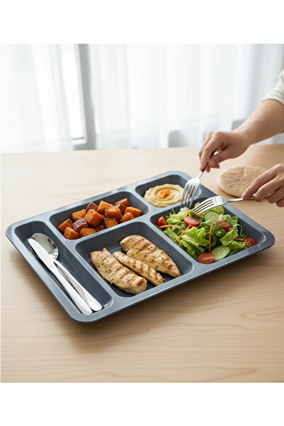 INNOX 5-Compartment Table D'hôte Polycarbonate Serving Plate Anthracite