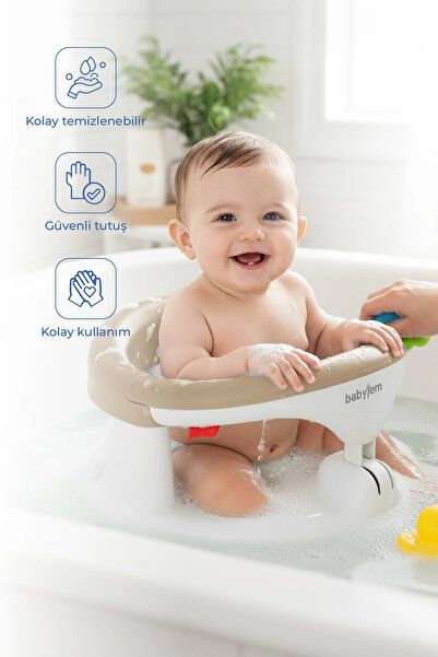 Babyjem Yandan Açılır Banyo & Mama Oturağı Taş