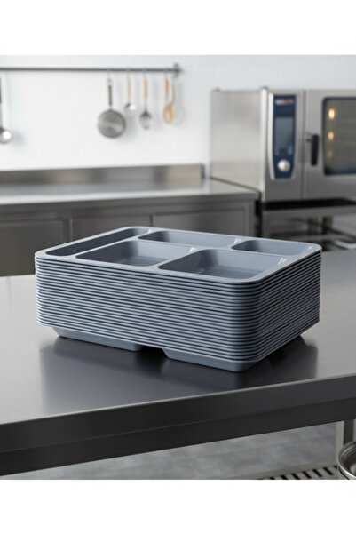 INNOX 5-Compartment Table D'hôte Polycarbonate Serving Plate Anthracite