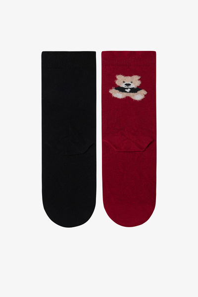 Penti 2 Pairs of Cotton Bear Patterned Socks