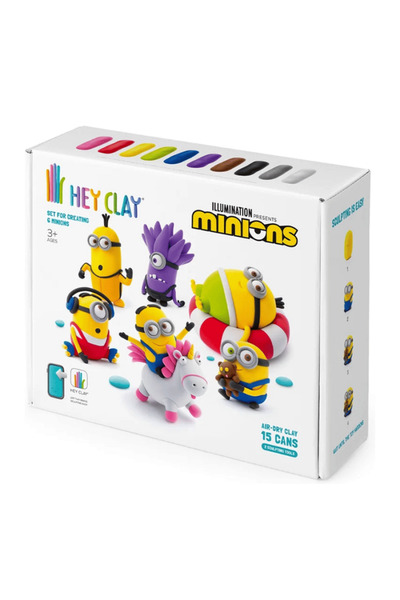 Hey Clay الطين الذي يجف بالهواء (علبة تحتوي على 15 قطعة) - مينيونز