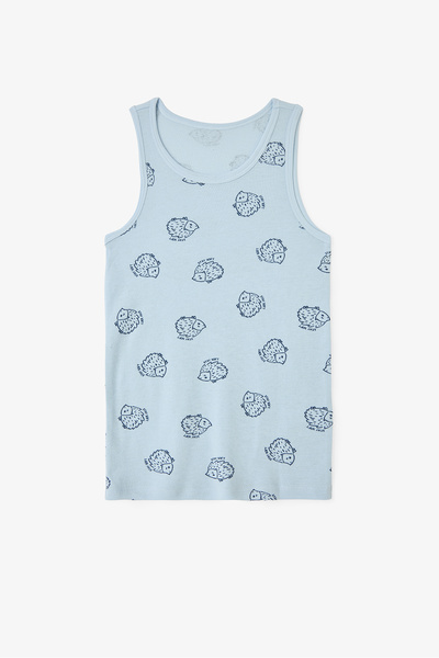 Penti Boy's Hedgehog Patterned 2-Piece Undershirt