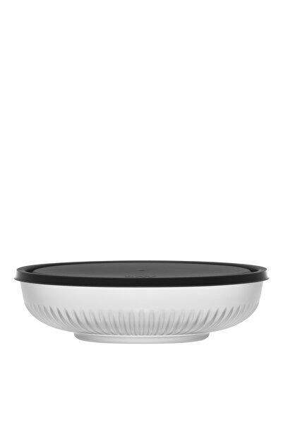 LAV Tokyo Cam Saklama Kabı Tekli Büyük Boy 1,5 L Siyah Plastik Kapaklı (Hazırlık / Sunum Kasesi )