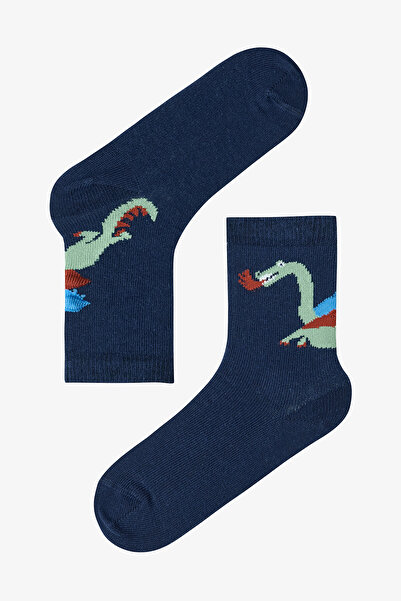 Penti Boy's Dragons Dinosaur Patterned 4-Piece Socks