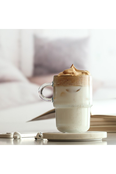 LAV Cozy Cam Kupa 6 Kişilik 350 ml Kulplu (Kahve/Çay Bardağı)