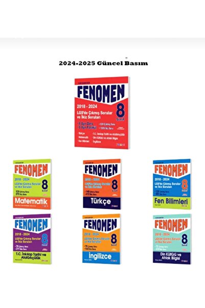 Fenomen Yayıncılık Lgs 2018-2024 Yılları Arası Çıkmış Sorular Ve Ikiz Soruları Seti 6 Kitap