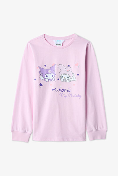 Penti Rosa Mädchen-Pyjama-Set aus Baumwolle mit Kuromi-Aufdruck
