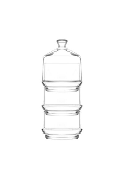 LAV Berry Cam Şekerlik Tekli 285 ml Cam Kapaklı (3 Katlı Sunumluk)