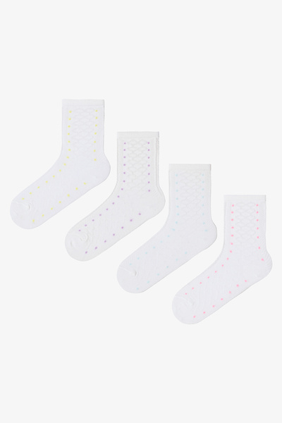 Penti Colorful Girl's Polka Dot Cotton 4-Piece Socks