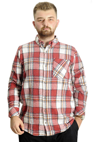 ModeXL Plus Size Mode Xl Men's Shirt - Single Pocket, Navy Blue-Mustard 21394